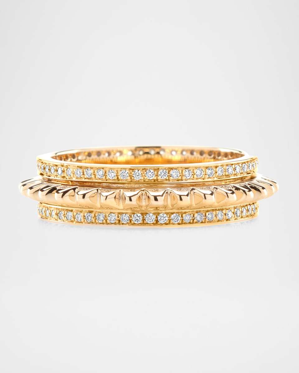Cardamom Spinning Ring in 18K Yellow Gold with Diamonds, Size 6